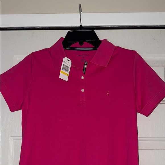 Nautica Pink Polo Shirt Size Medium NWT - Picture 4 of 7